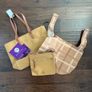 Joy Mangano 3 Piece Travel Tote, Cross Body, Shoulder Bag